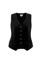 Load image into Gallery viewer, Tuxedo Waistcoat Black Velvet