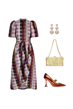 Load image into Gallery viewer, Delphine Dress Metallic Check