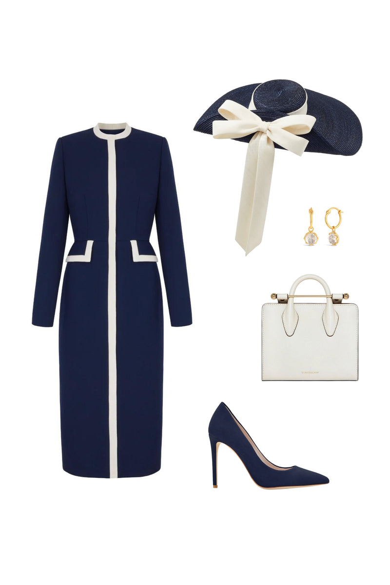 Simple Coat Dress Navy | Suzannah London