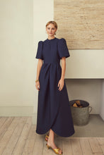 Load image into Gallery viewer, Delphine Dress Navy Cloqué