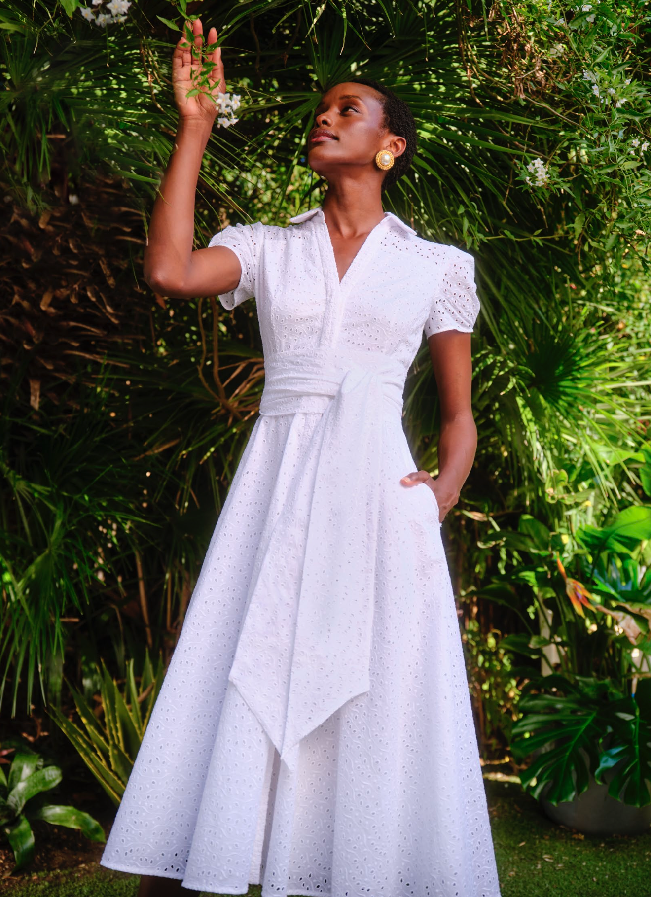 White Broderie Anglaise Shirt Dress