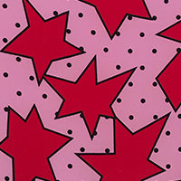 Red Stars Crepe De Chine