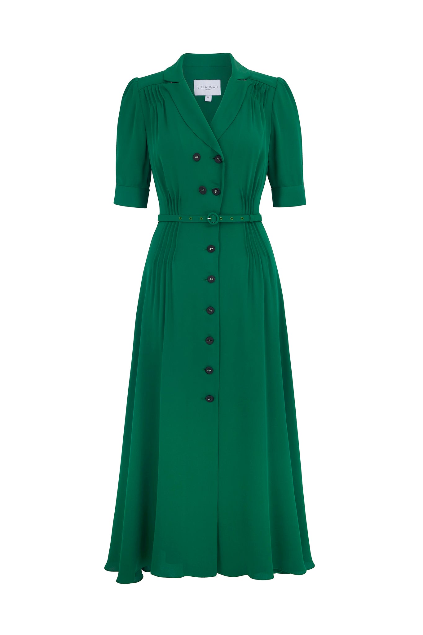 Flippy Wiggle Dress | Emerald Green | Suzannah London